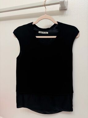 Acne Studios Black Layered Cap-Sleeve Shell